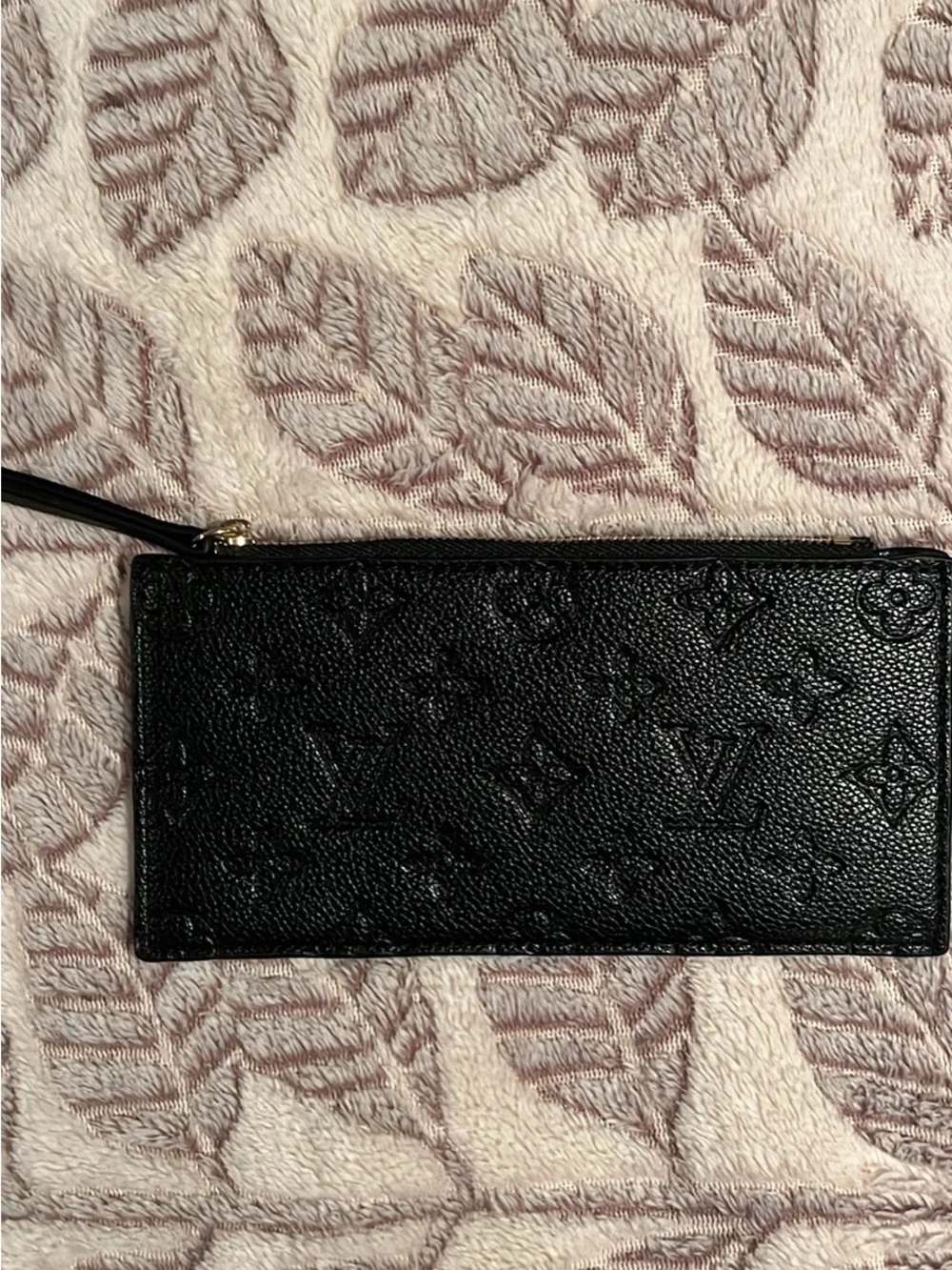 Louis Vuitton Black Embossed Monogram Crossbody Wallet